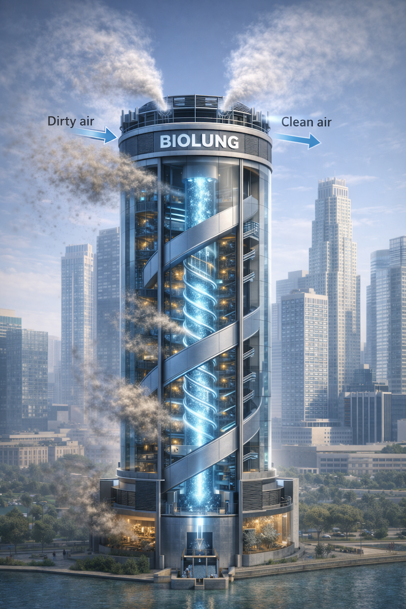 BioLung air purification tower concept