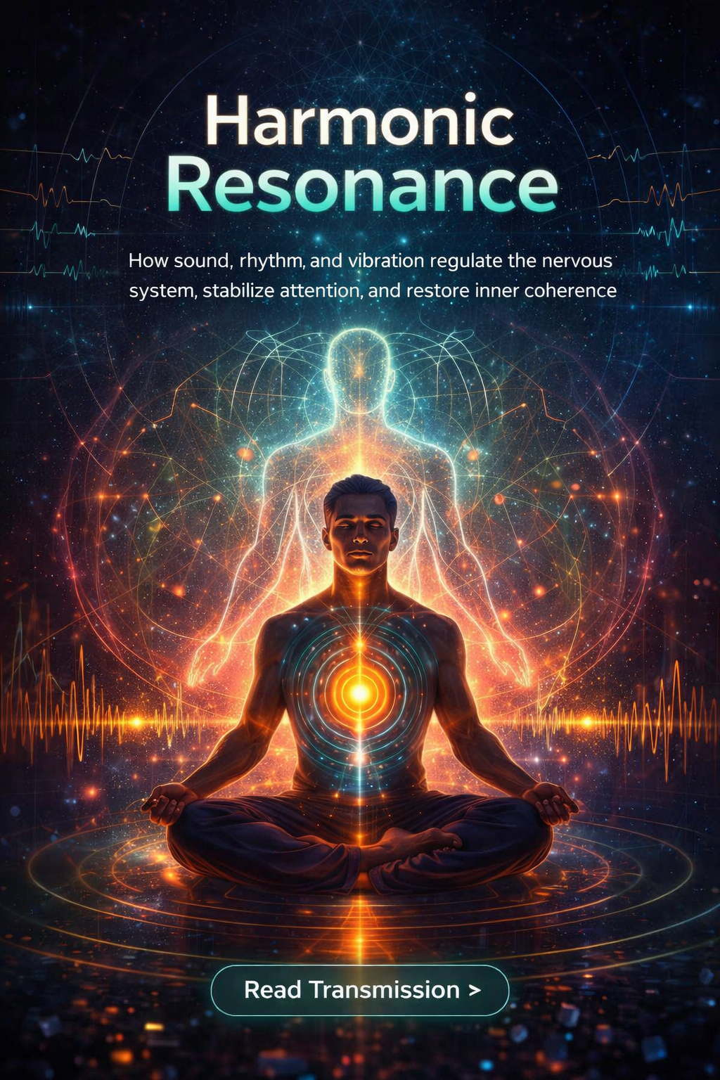 Nervous system resonance visualization showing wave coherence and harmonic balance