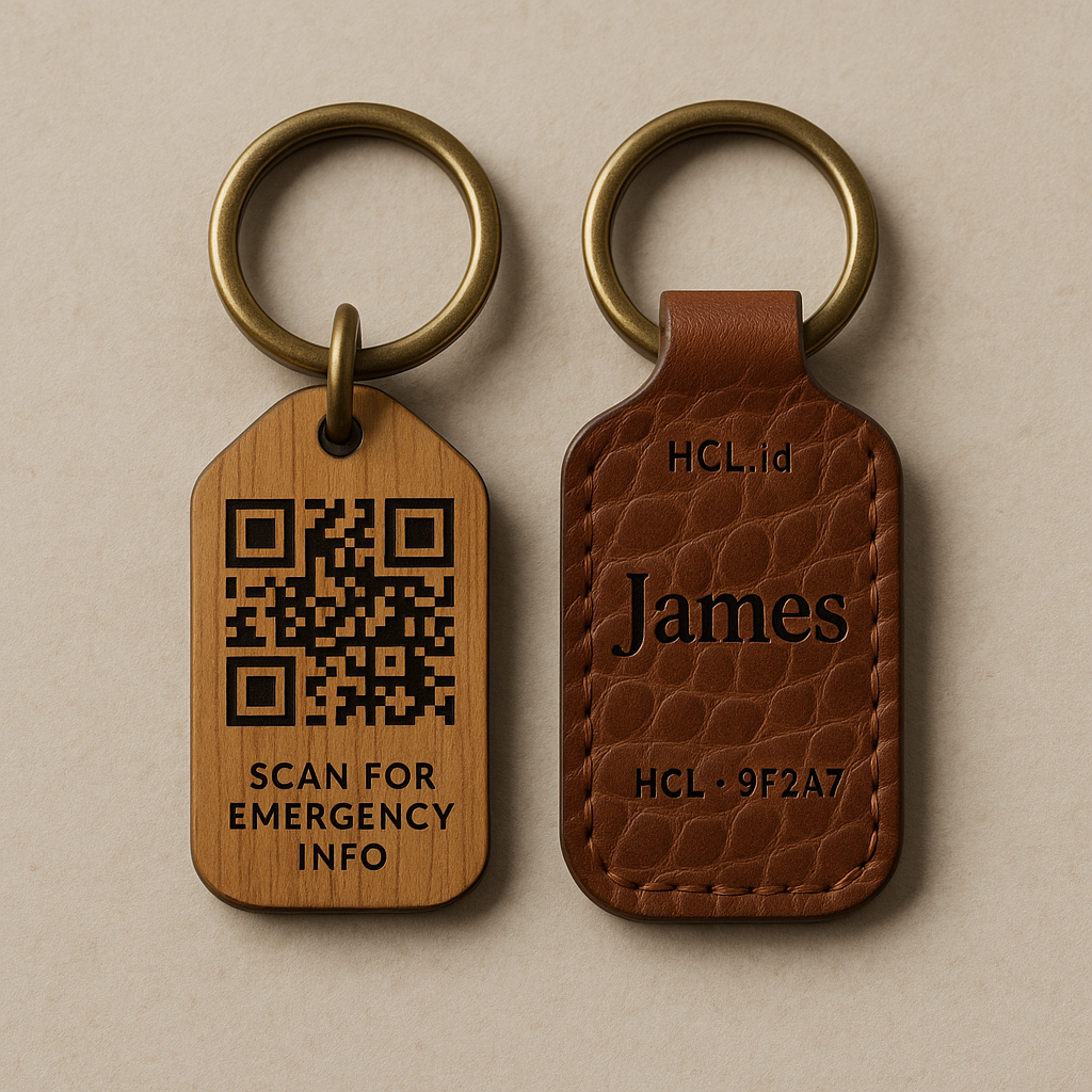 Personalized leather keychain banner